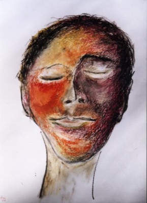 untitled, 42 x 55 cm, �lkreide
